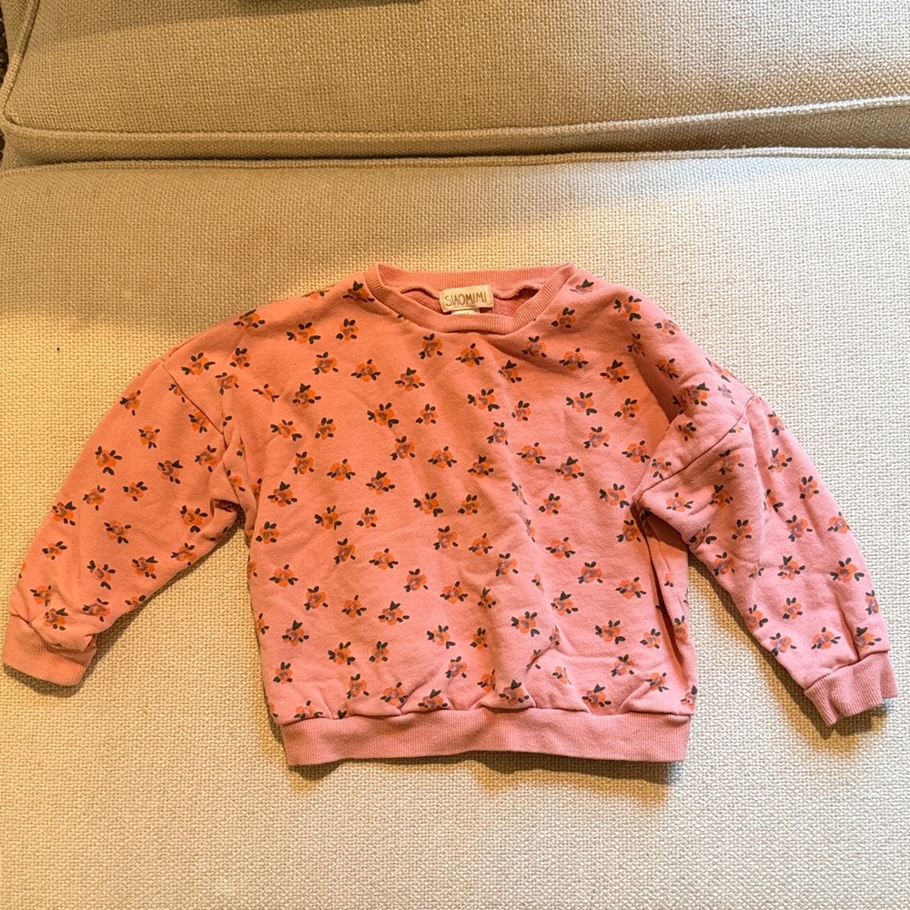 Siaomimi Pink Floral Kids Sweatshirt